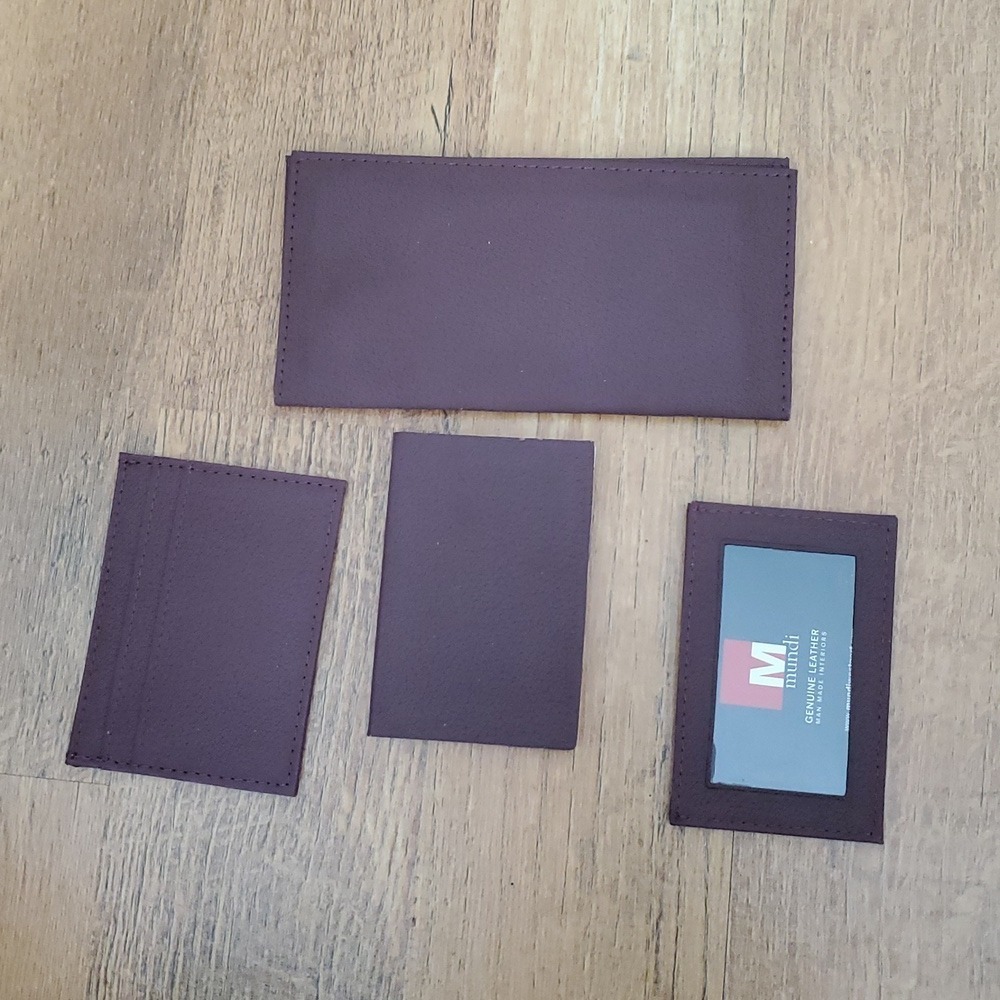 Mundi Stuff It Burgundy Leather Clutch With Accessories - Picture 14 of 17